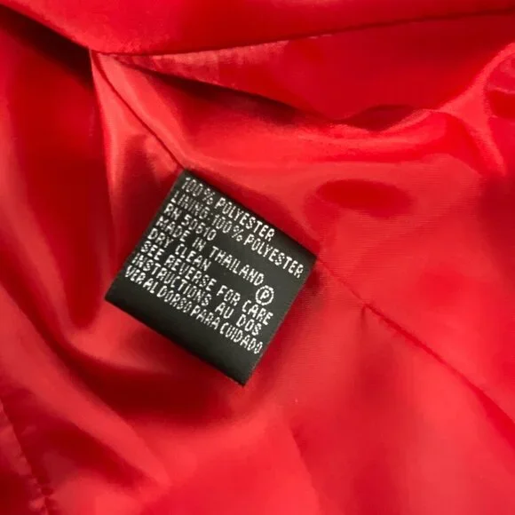 Kasper Blazer Women 6P Red Open Front Lined Shoulder Pads Preppy Office Holiday - Picture 4 of 8